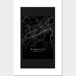 Wuppertal Germany City map dark Posters and Art